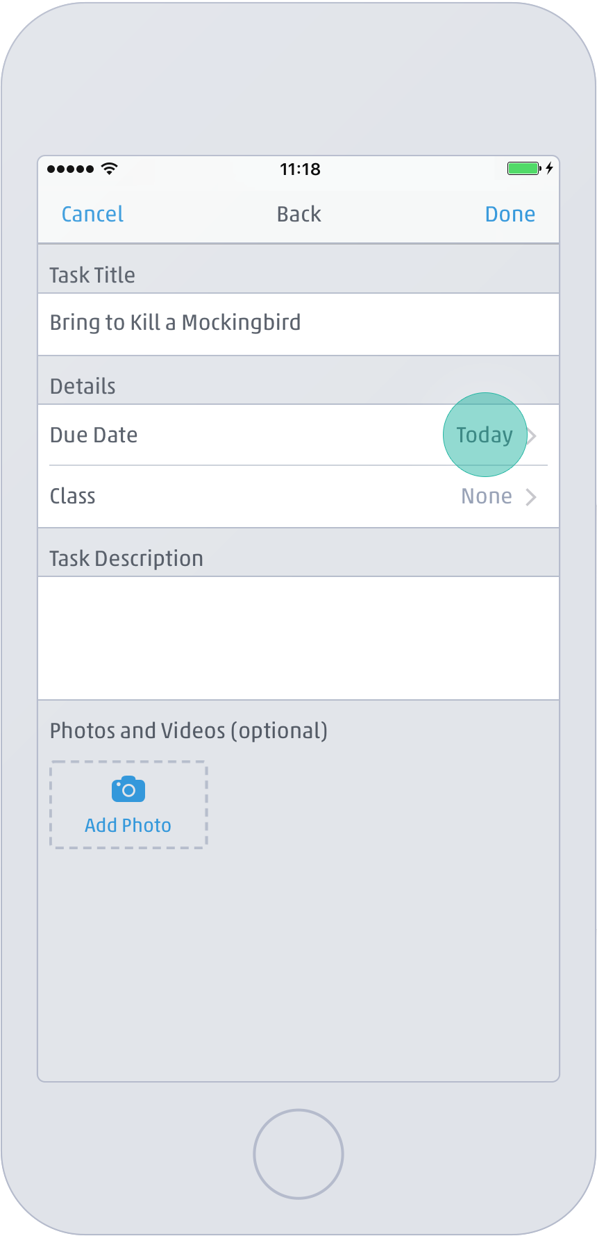 Setting Personal Tasks in the iOS App