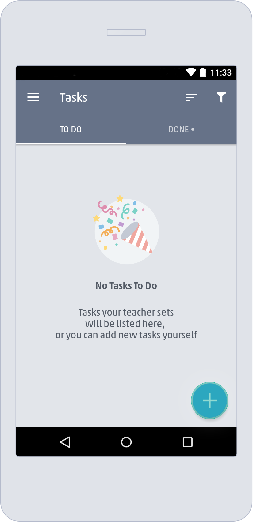 Setting Personal Tasks in the Android App
