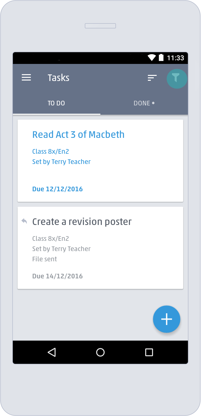 Viewing Your Tasks in the Android App