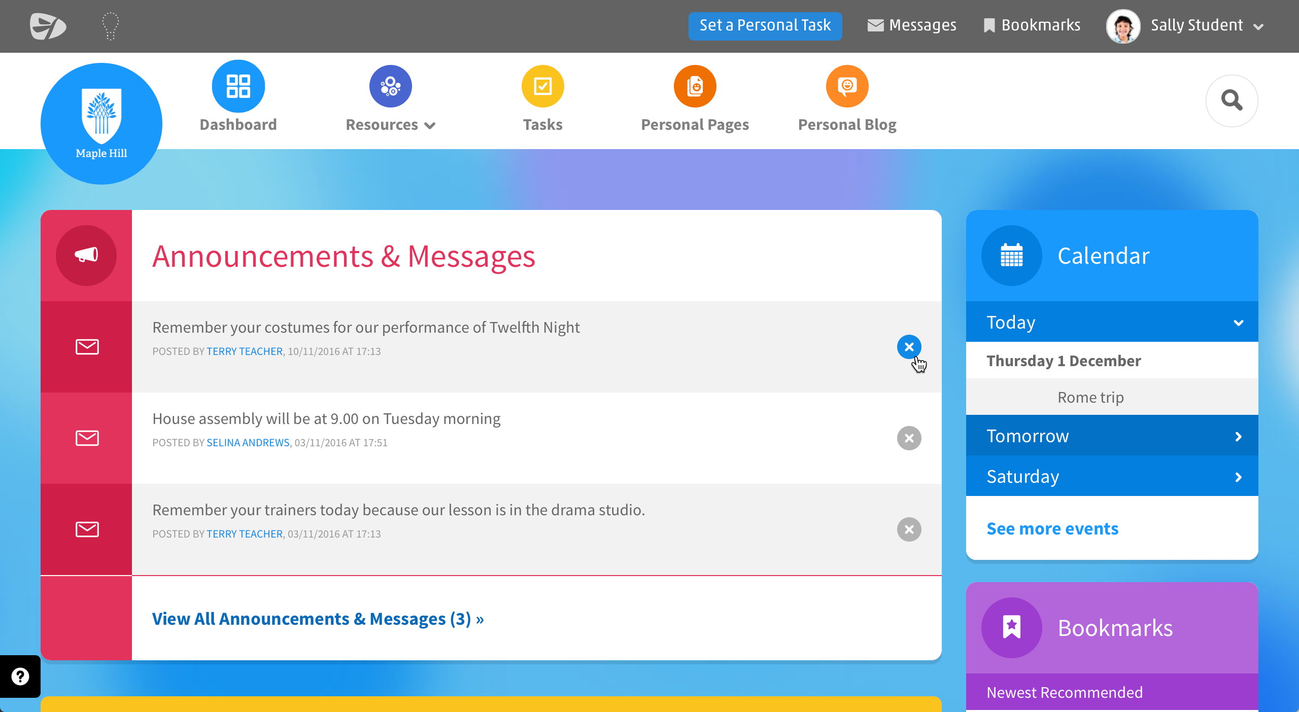 Viewing Messages & Announcements
