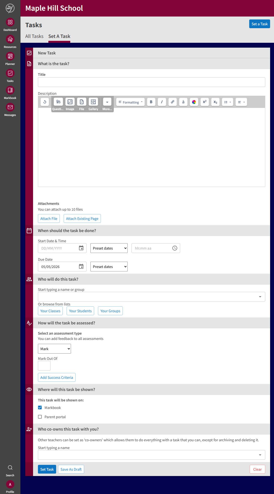 Improvement to “Set a Task” in Firefly
